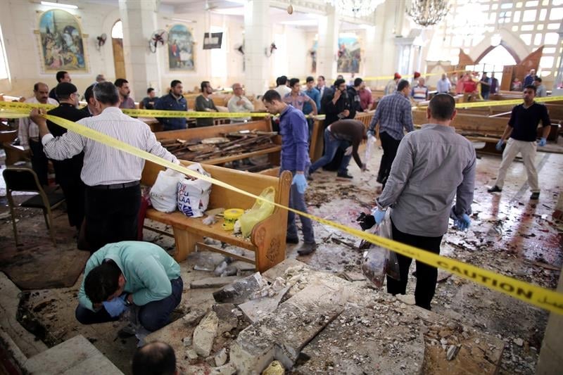 Atentado contra una iglesia en Tanta, a 90 kilómetros de El Cairo.