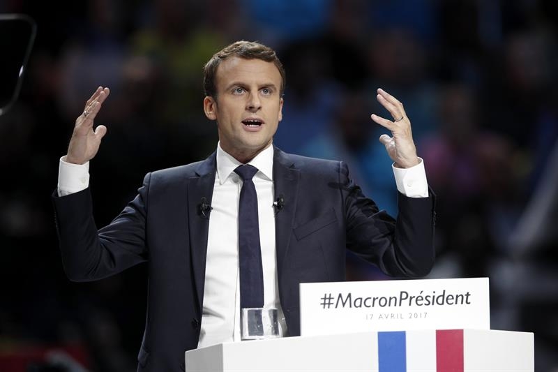 Emmanuel Macron, líder de En Marche, en la campaña electoral por la Presidencia de Francia.