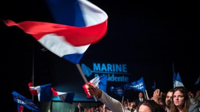 Mitin de Marine Le Pen en Marsella en la campaña de las elecciones presidenciales francesas
