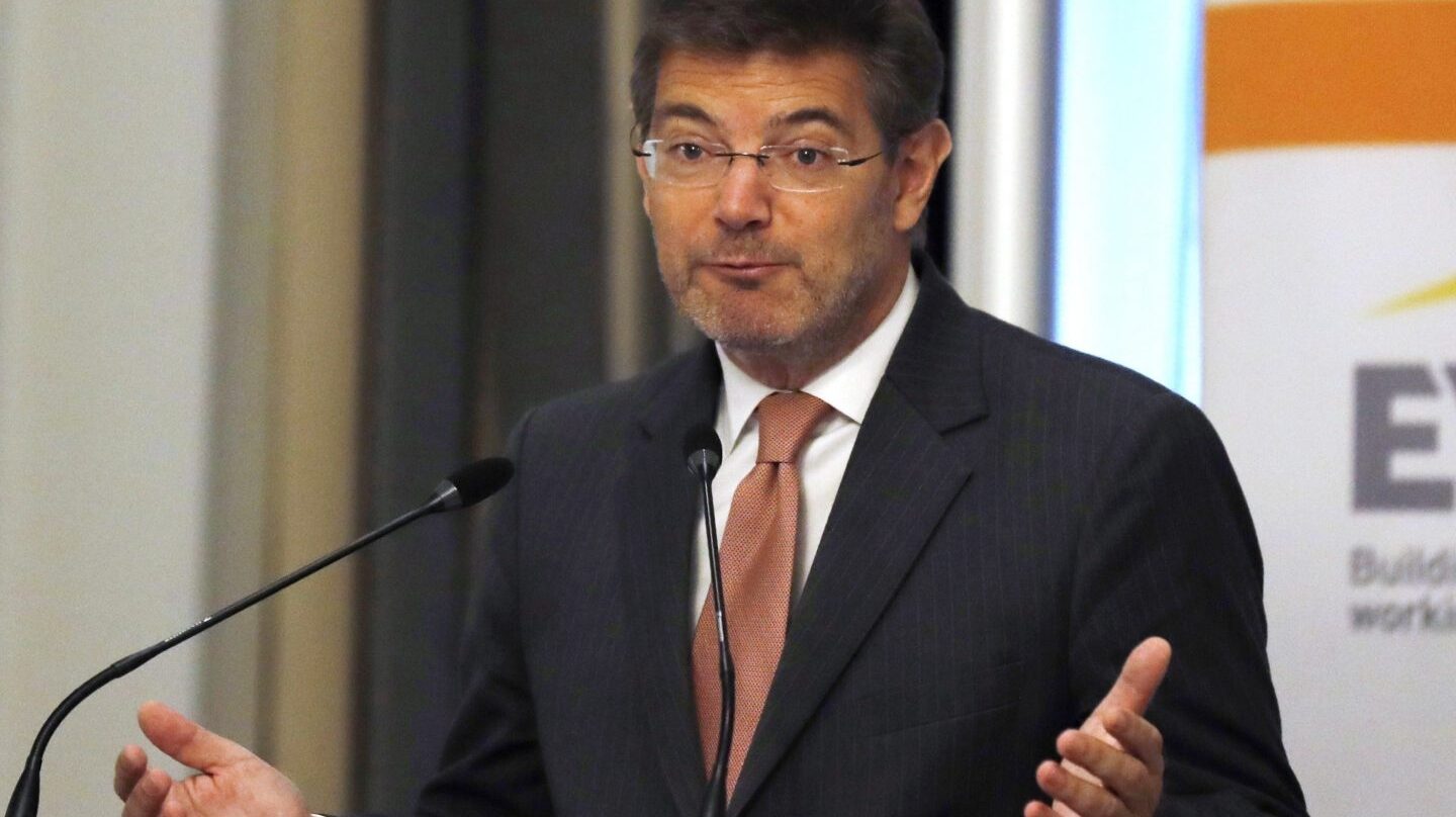 El titular de Justicia, Rafael Catalá, durante su intervención en la mañana del jueves.