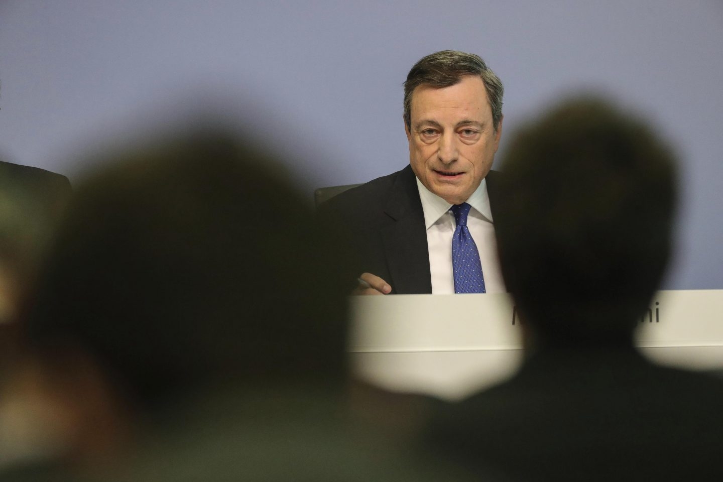 El presidente del BCE, Mario Draghi, durante una comparecencia en Fráncfort.