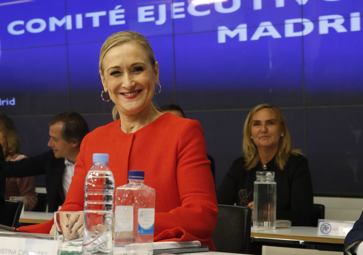 Cristina Cifuentes en la reunión de la ejecutiva del PP de Madrid