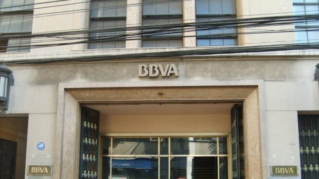 BBVA Fachada de una de las oficinas del BBVA.
