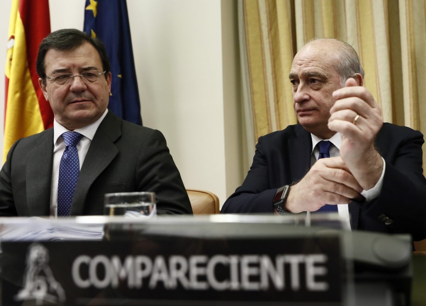 Daniel de Alfonso y Jorge Fernández, en la Comisión de Interior del Congreso.