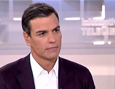 Pedro Sánchez, durante la entrevista en Telecinco.