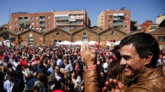 Pedro_Sánchez Pedro Sánchez, durante su acto de este sábado en Barcelona.