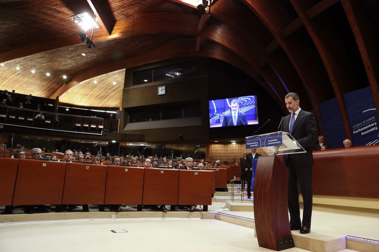 Felipe VI, ante el Consejo de Europa.