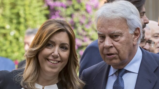 Susana Díaz y Felipe González, en el aniversario del AVE.