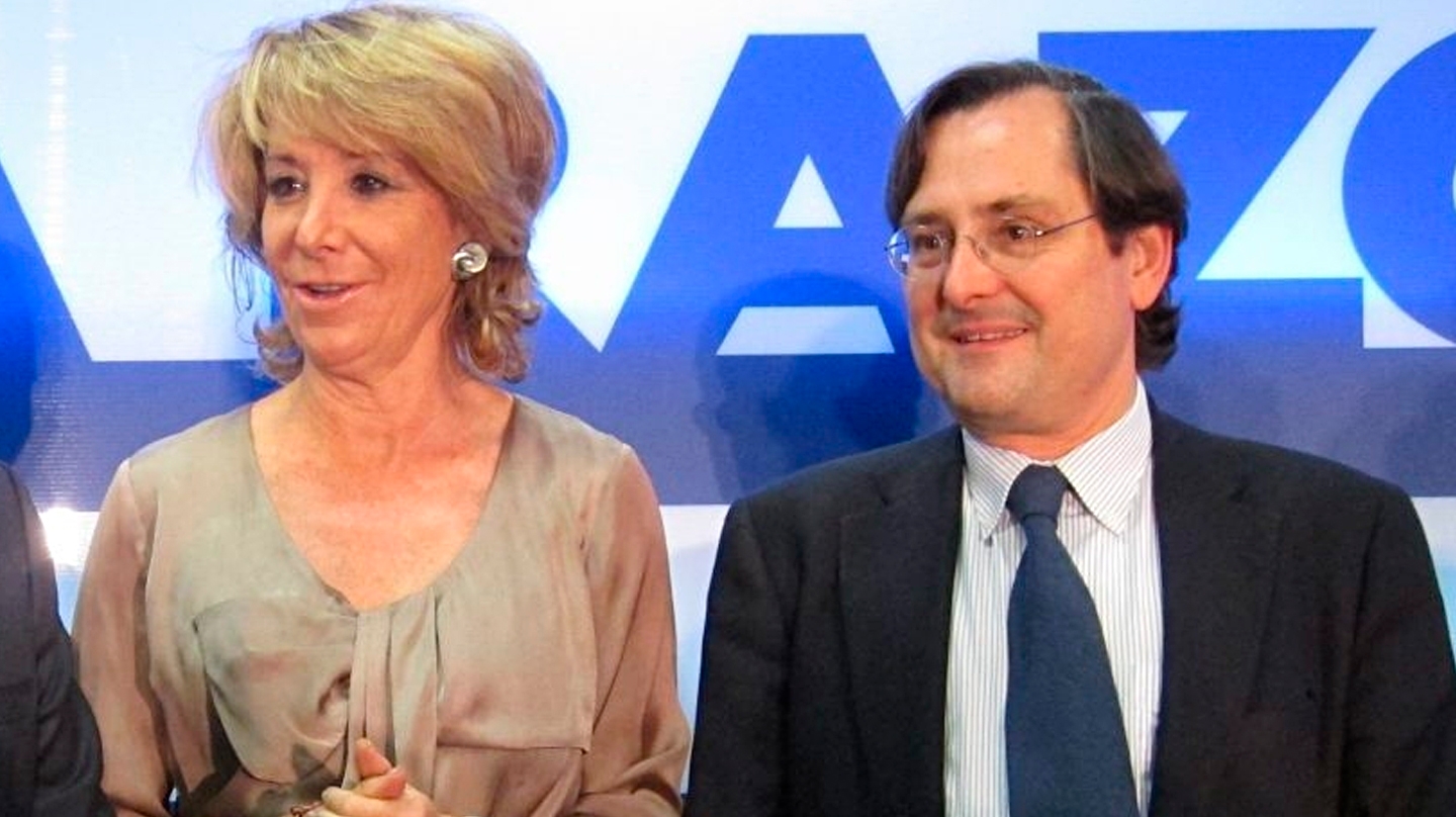 Esperanza Aguirre y Francisco Marhuenda, en un acto organizado por 'La Razón'.