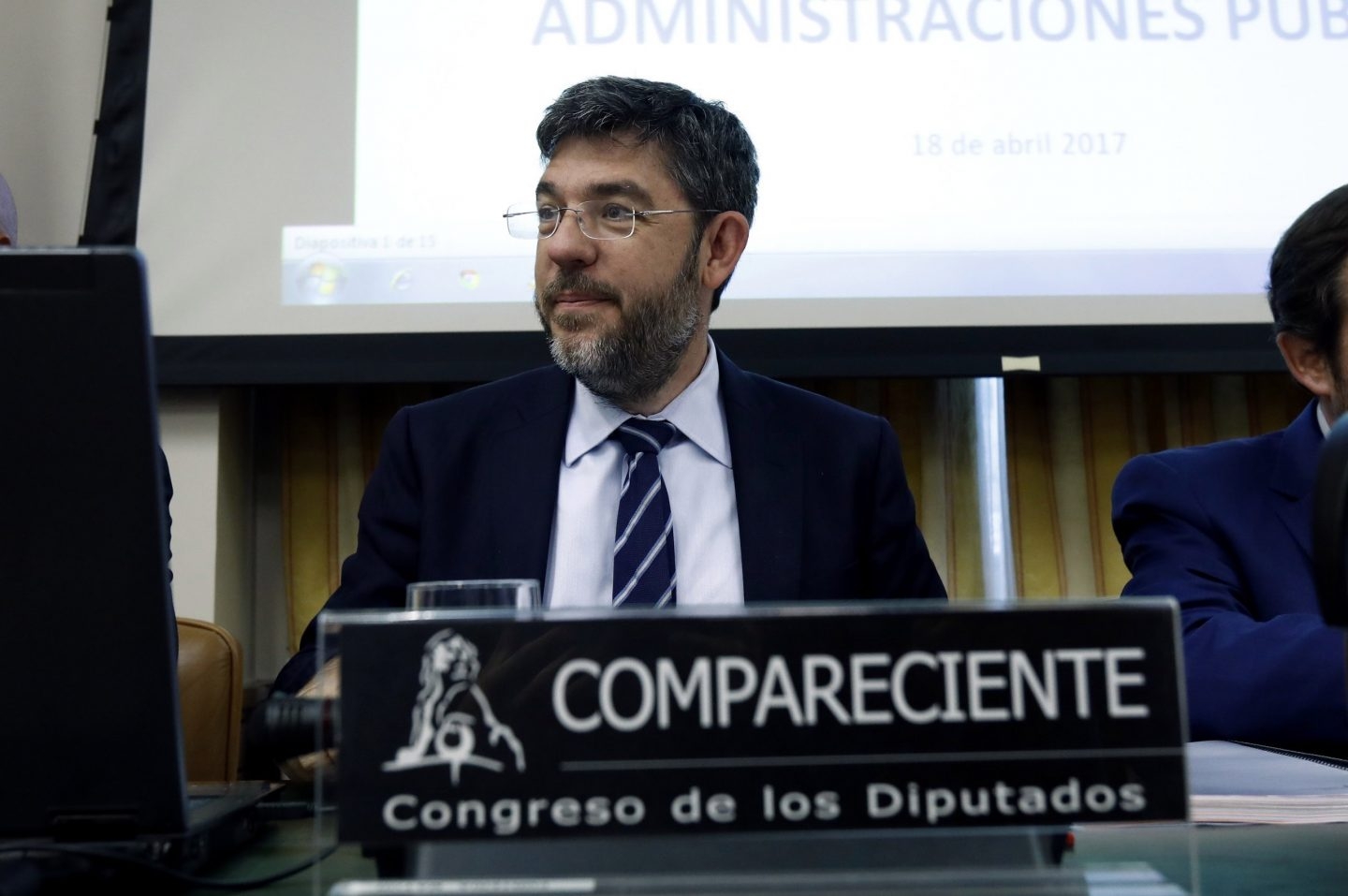 El secretario de Estado de Presupuestos, Alberto Nadal, durante su comparecencia en el Congreso de los Diputados para hablar de los Presupuestos y las CCAA.