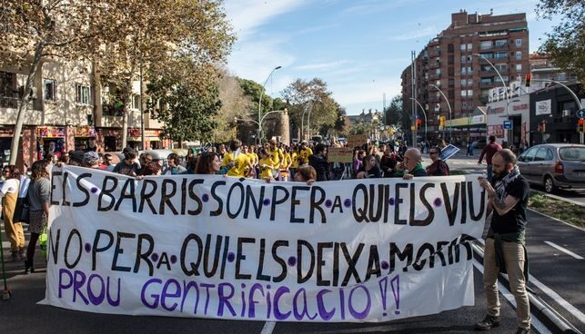 Manifestación contra el hotel de Atarazanas, el pasado diciembre en Barcelona.