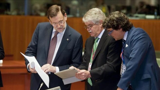 Mariano Rajoy, Alfonso Dastis y Jorge Moragas