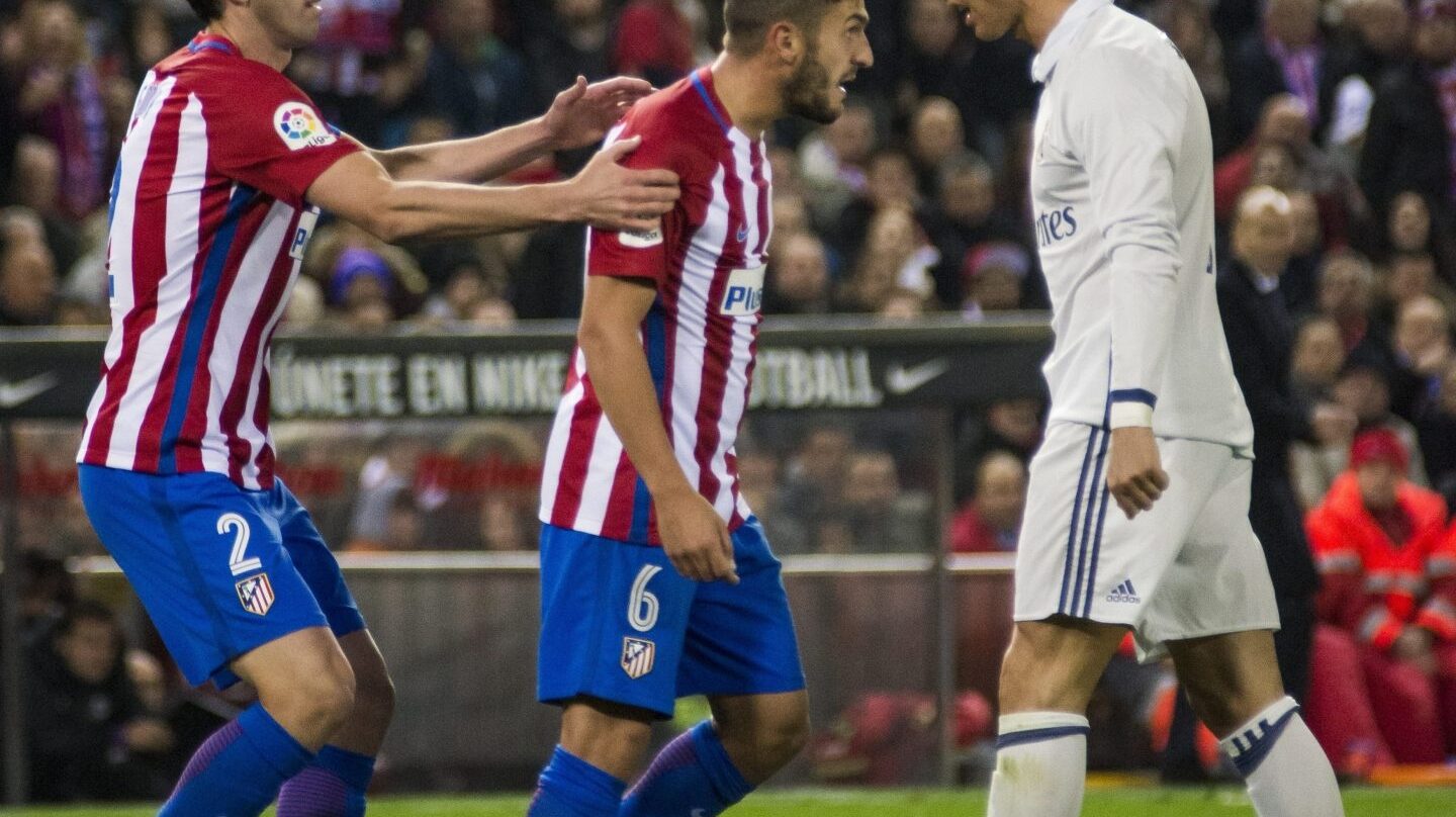 Godín, Koke y Cristiano Ronaldo.