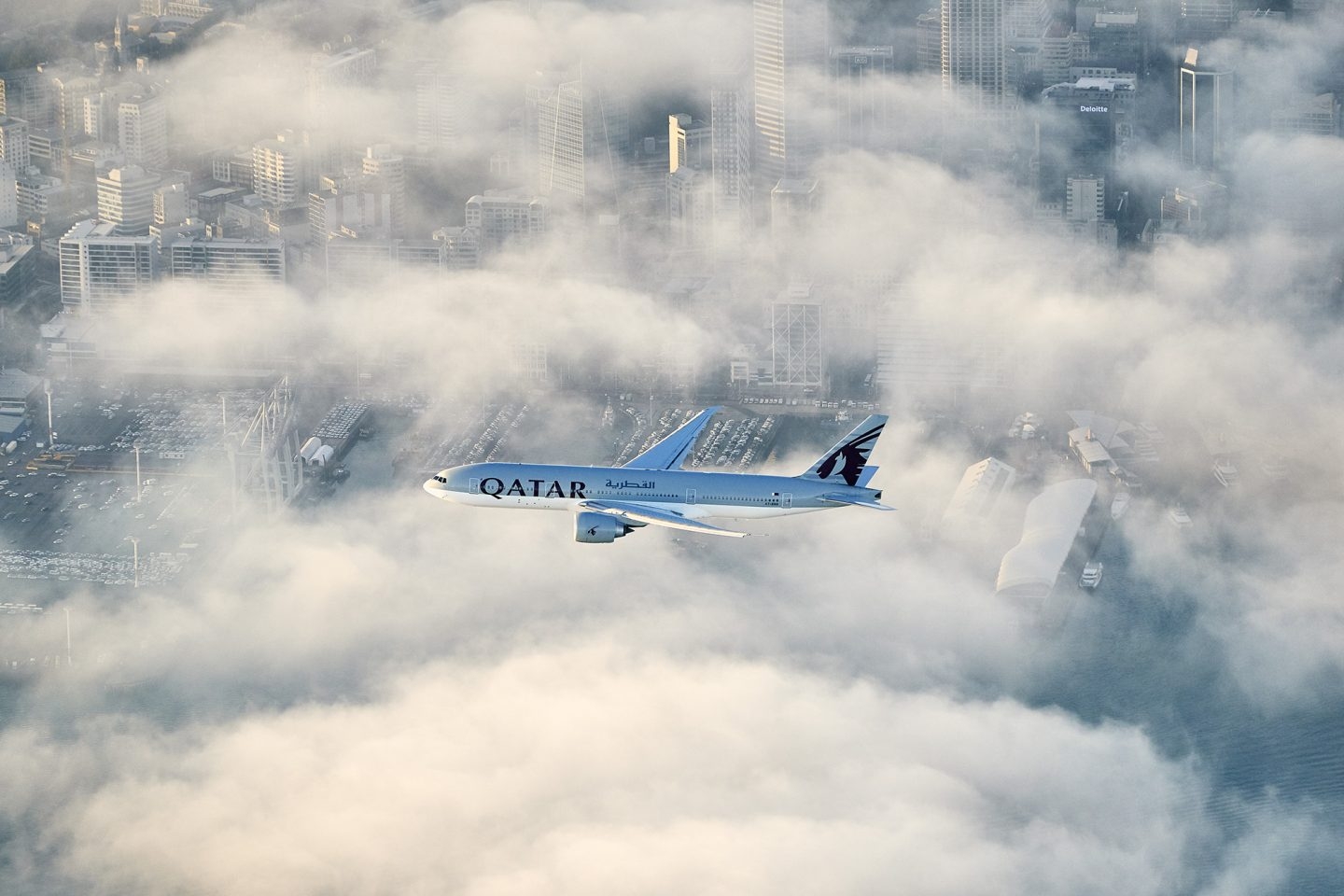 Un avión de la aerolínea Qatar Airways.