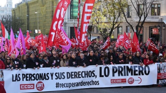 Manifestación de los sindicatos. Manifestación de los sindicatos en 2016.