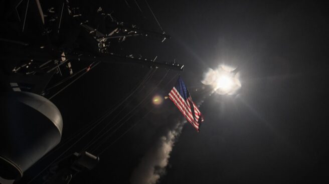 siria Una imagen del bombardeo de EEUU en Siria.