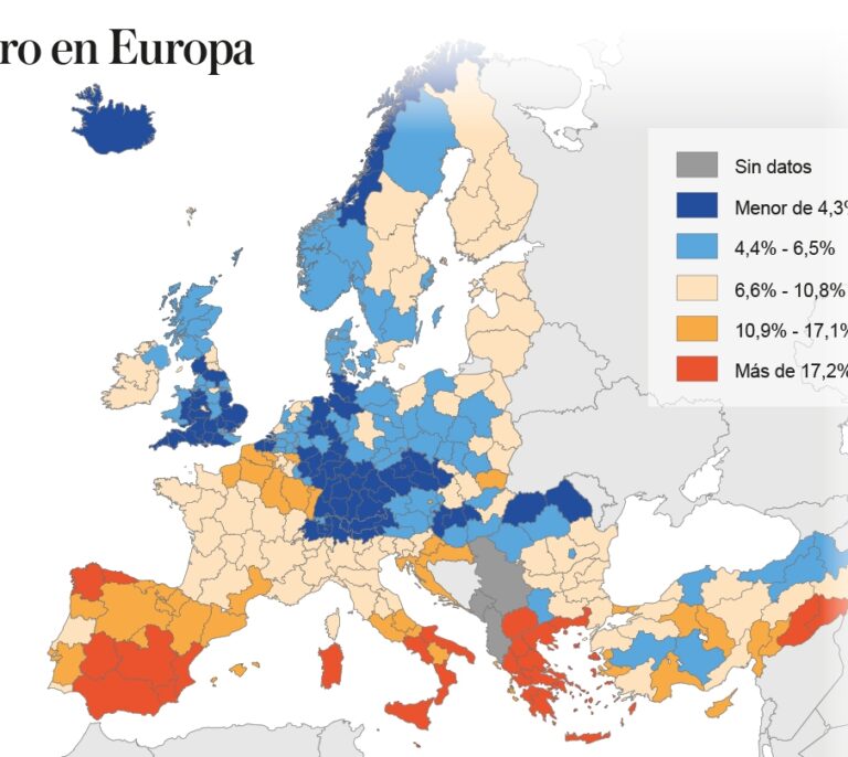 Cinco CCAA siguen entre las diez con más paro de la UE pese a la recuperación