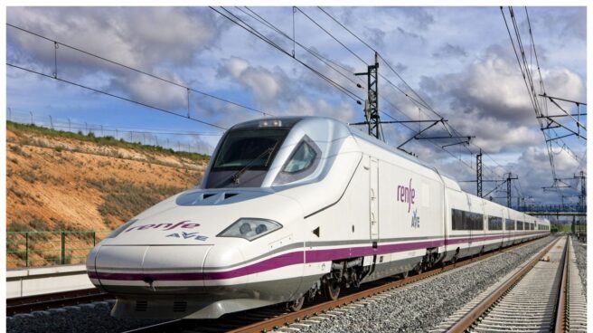 tren AVE Un tren AVE , denominado popularmente 'pato'.