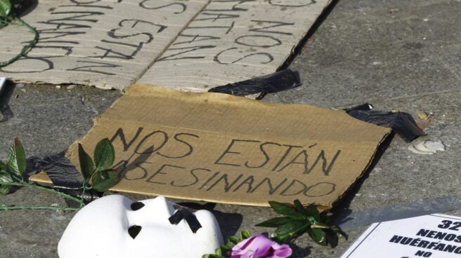 Un cartel de protesta contra la violencia de género.