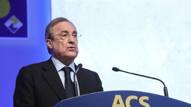 El presidente de ACS, Florentino Pérez, durante la junta de accionistas de 2017.