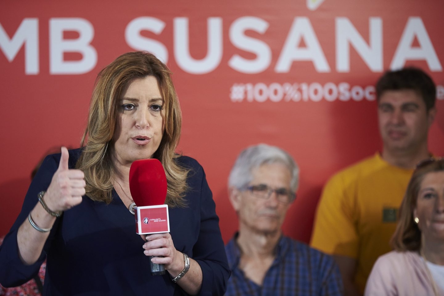 La socialista Susana Díaz, en el acto de este sábado en Barcelona.