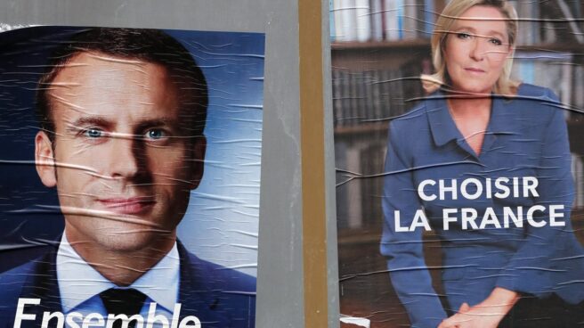 Macron y Le Pen Los carteles de ambos candidatos en Francia.