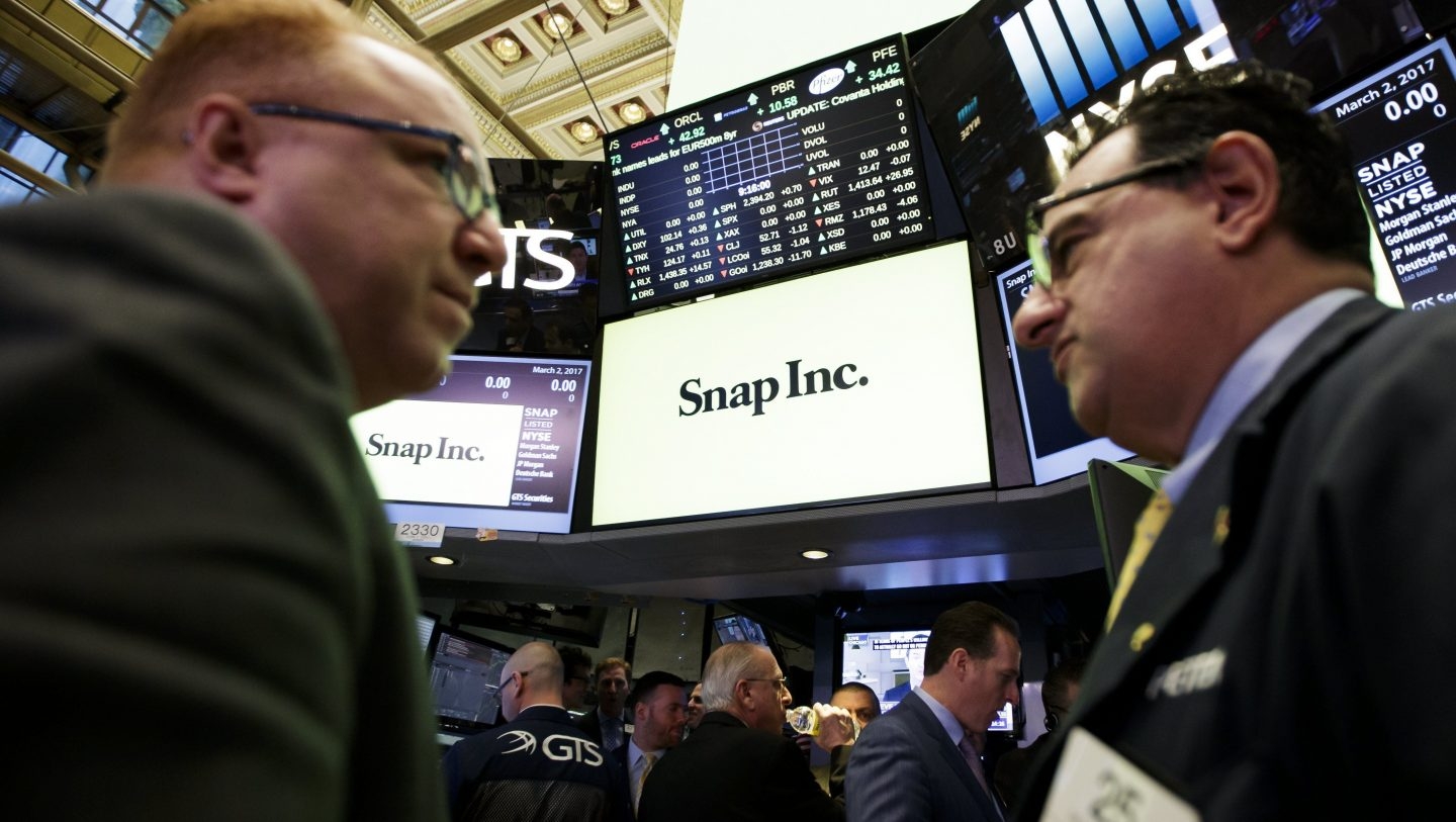 Logo de Snap en Wall Street.