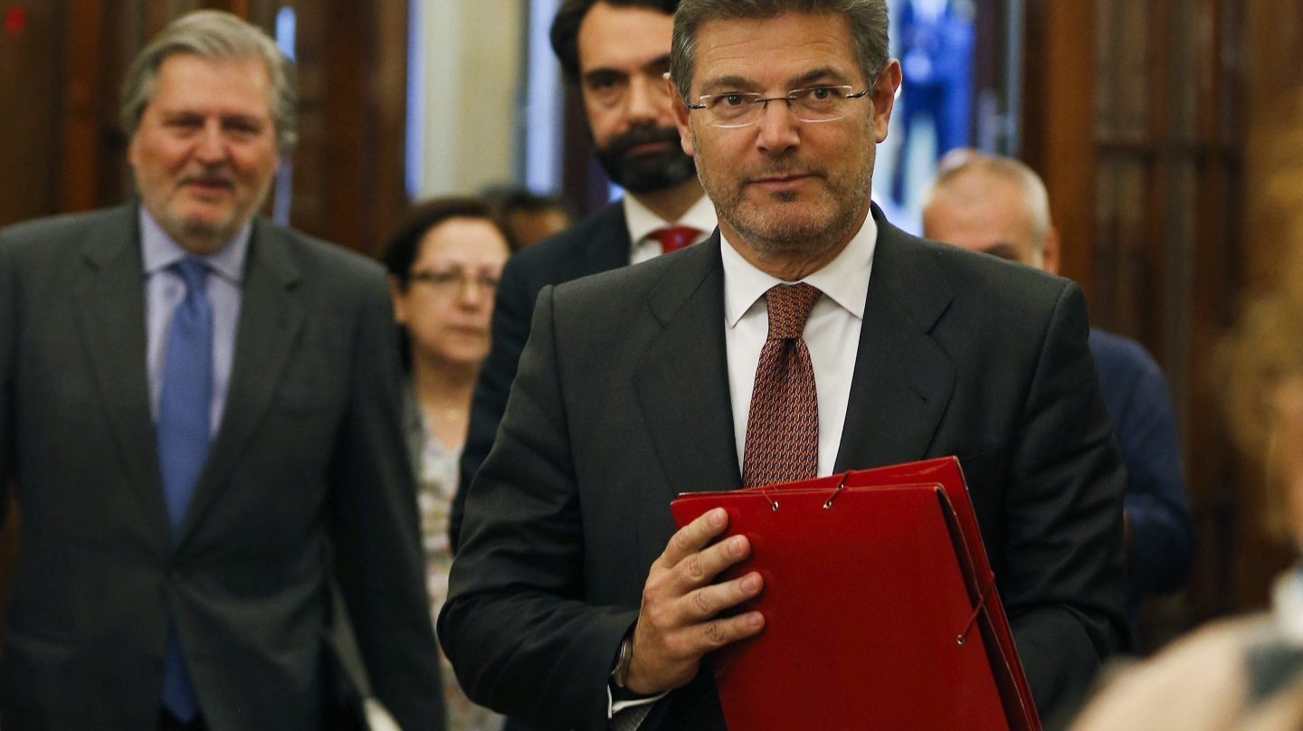 El ministro de Justicia, Rafael Catalá, este martes en el Congreso donde fue reprobado.