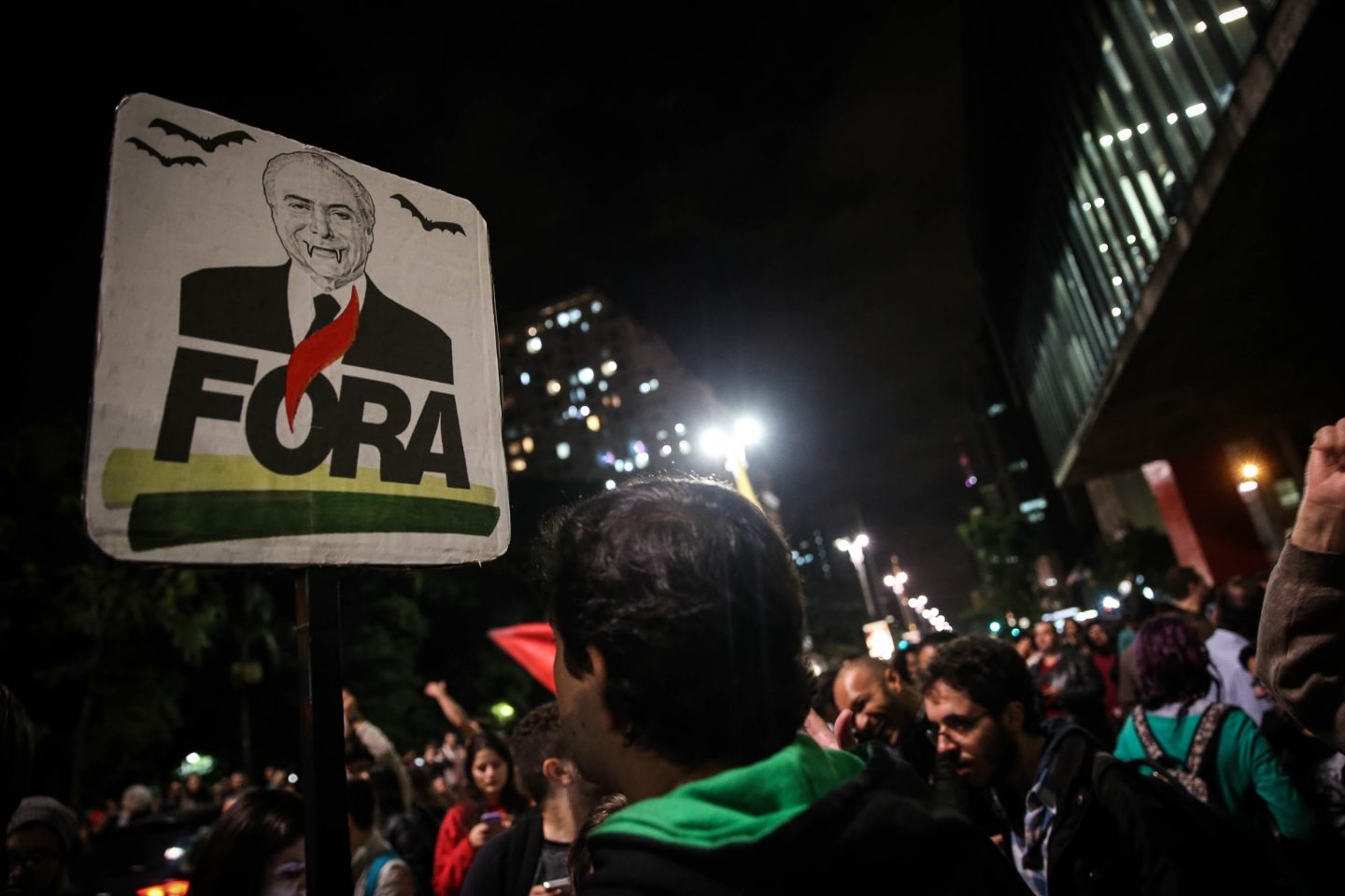 Manifestaciones en las calles de Sao Paulo pidiendo la dimisión del presidente brasileño Michel Temer.