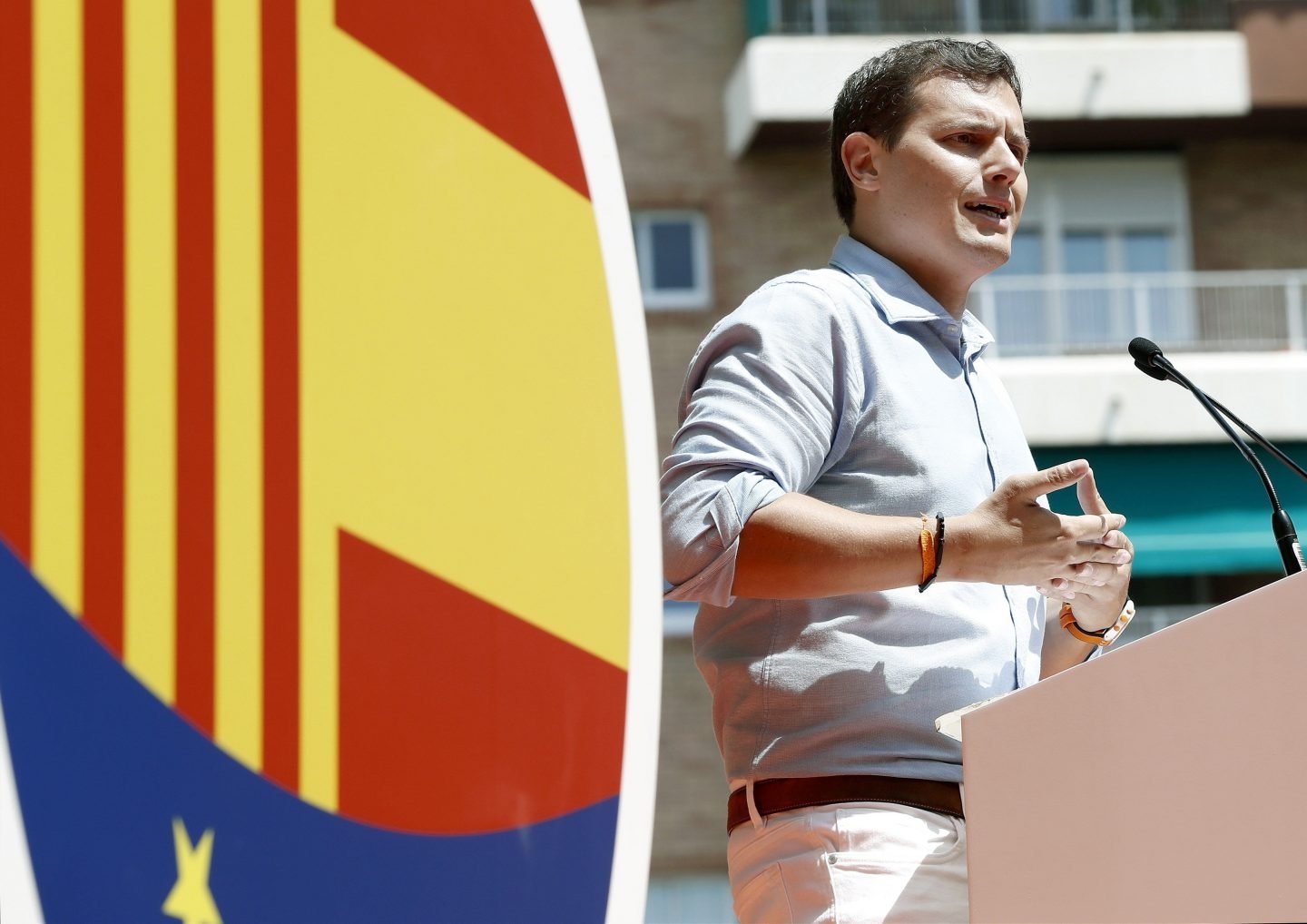 El líder de Ciudadanos, Albert Rivera, durante una intervención en Cataluña.