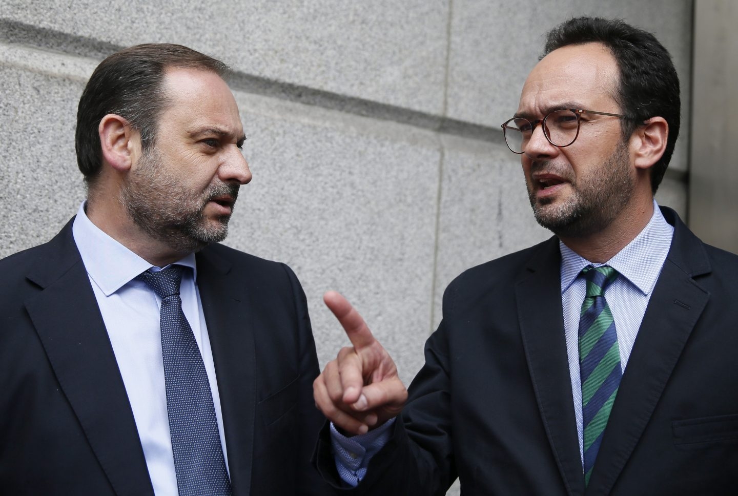 José Luis Abalos y Antonio Hernando, en el Congreso.