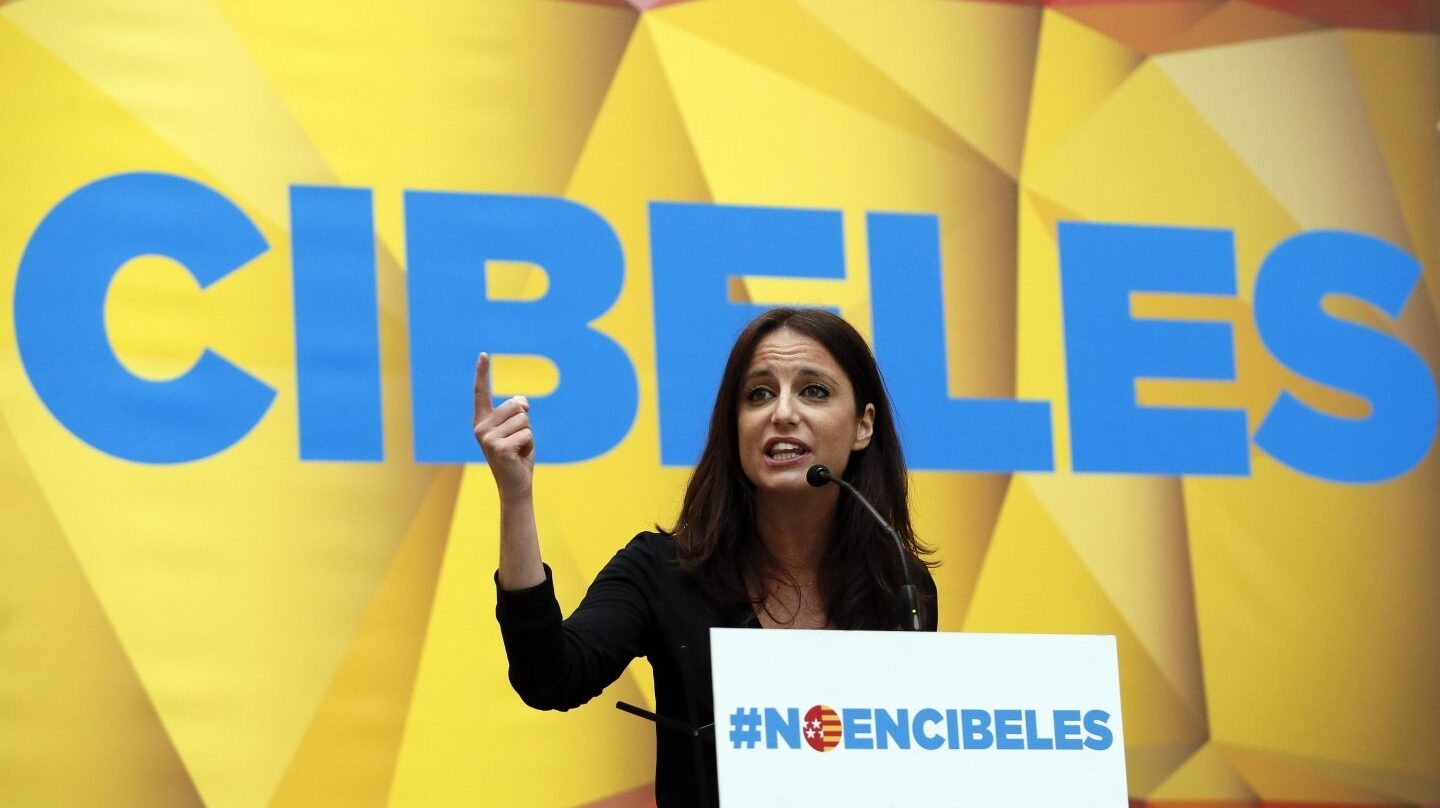 Andrea Levy, en el acto en Madrid contra Carmena.