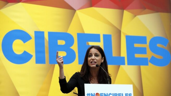 Andrea Levy, en el acto en Madrid contra Carmena.