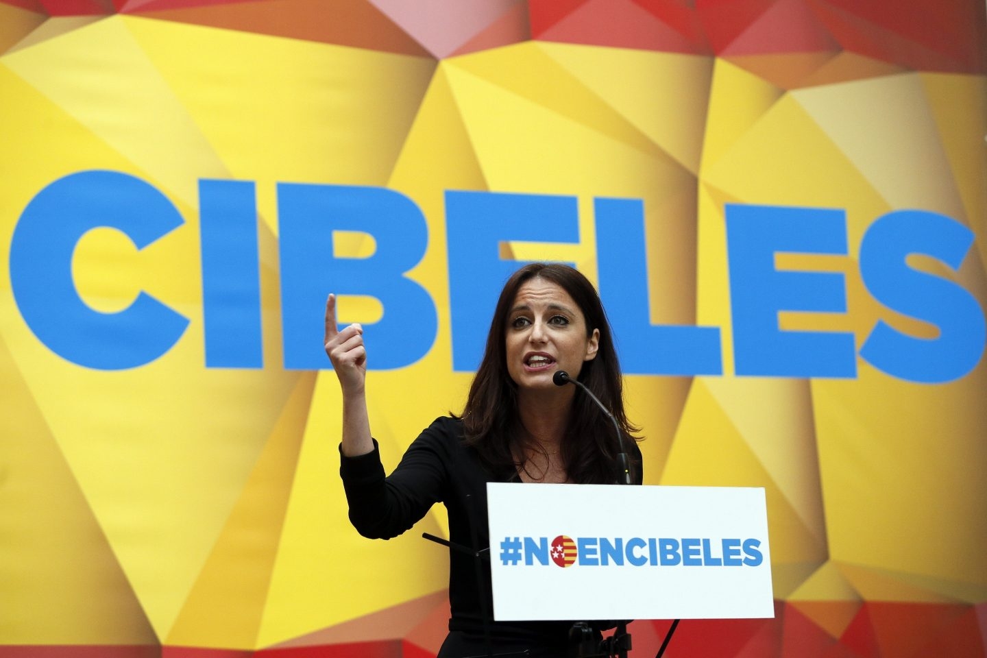 Andrea Levy, en el acto en Madrid contra Carmena.