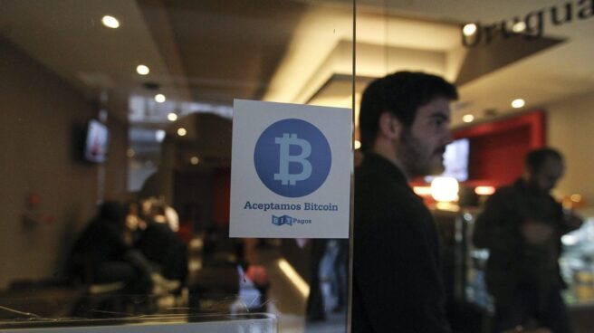 Bitcoin Un local comercial en el que se puede pagar en Bitcoin.