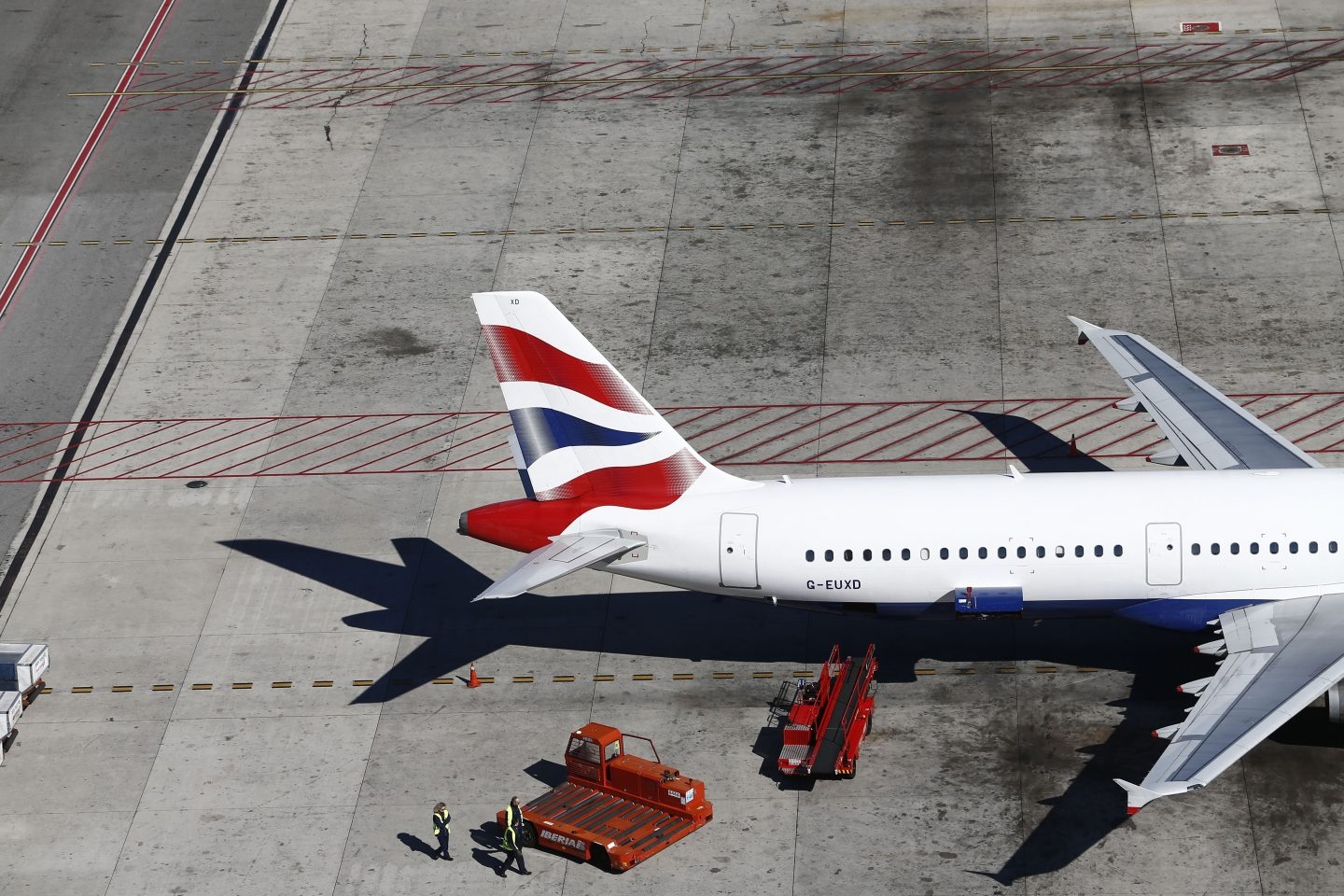 Cola de un avión de British Airways.