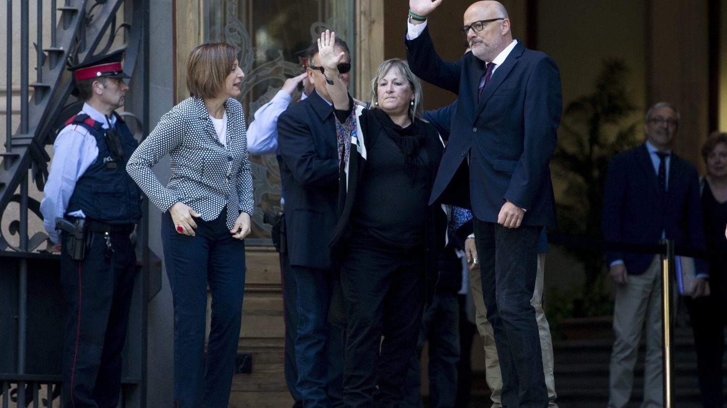 Corominas y Barrufet antes de declarar ante el TSJC