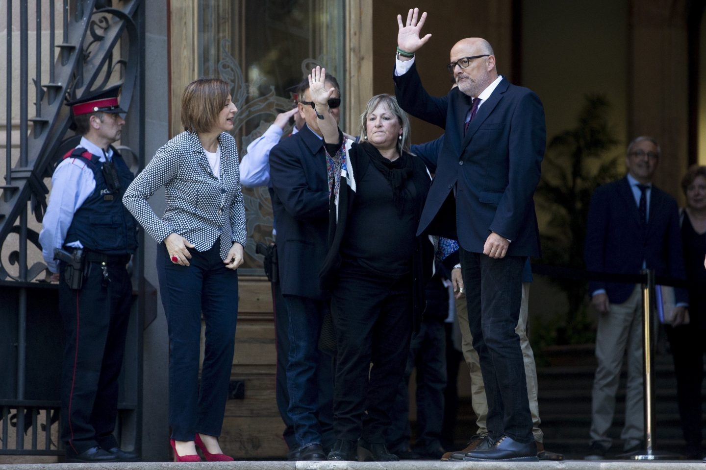 Corominas y Barrufet antes de declarar ante el TSJC