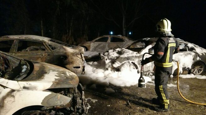 Los coches de Cabify, calcinados tras el incendio