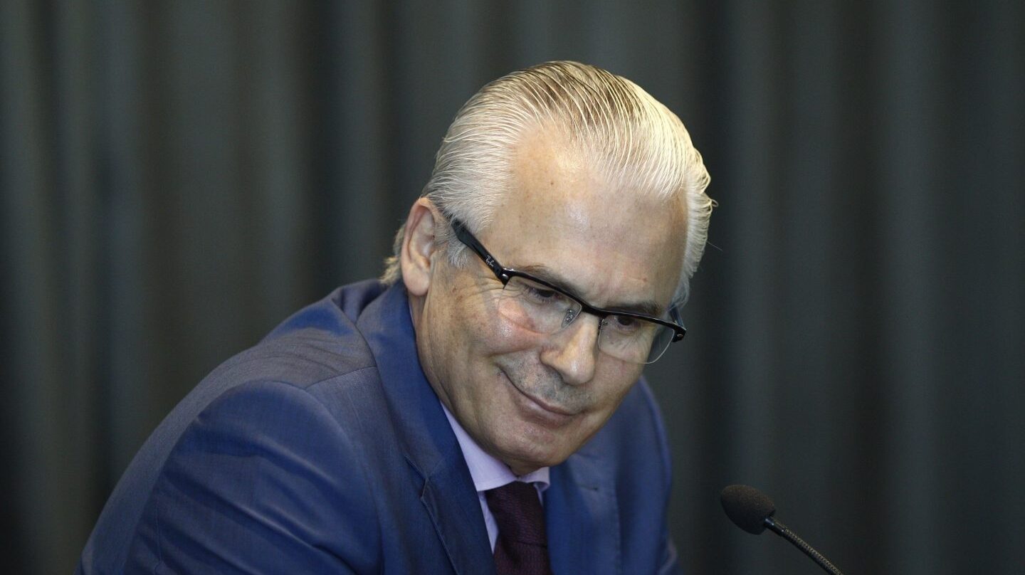 Baltasar Garzón, inhabilitado en 2012 por el Tribunal Supremo, en un acto público.