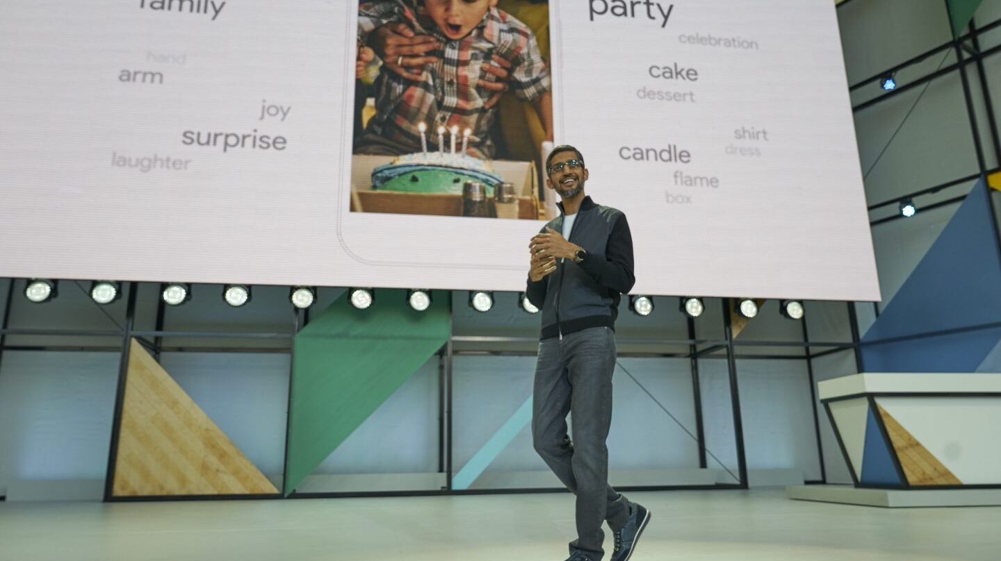 Sundar Pichai, CEO de Google, en la conferencia de desarrolladores.