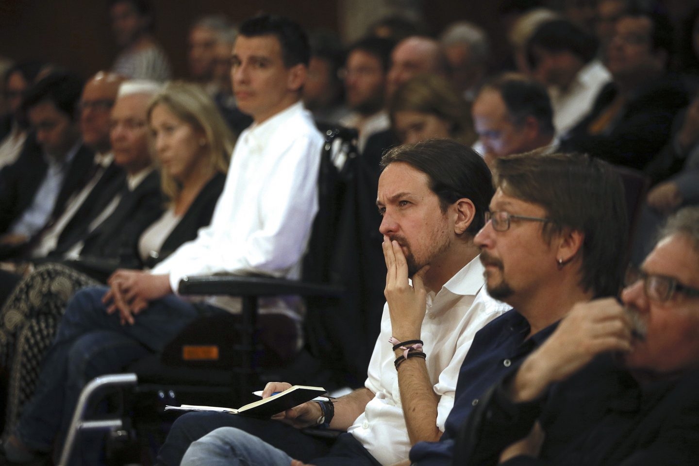 Pablo Iglesias y Xavi Domènech.