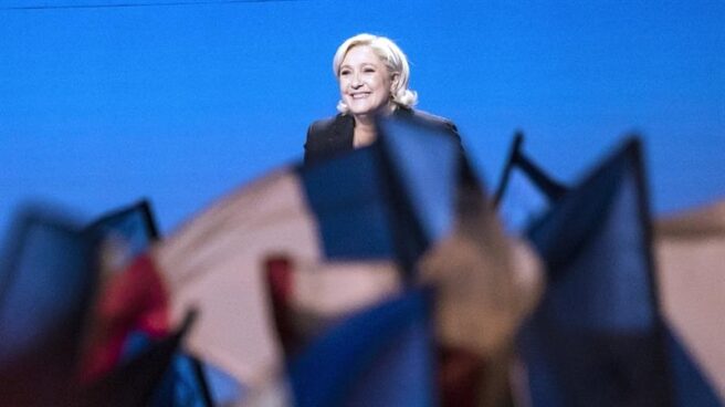 Marine Le Pen, candidata del Frente Nacional, en un mitin electoral en Francia.