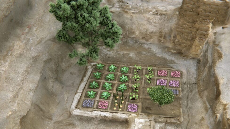 Reconstrucción del jardín funerario.