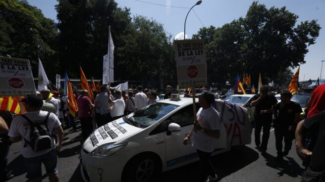 La manifestación del taxi en Madrid.