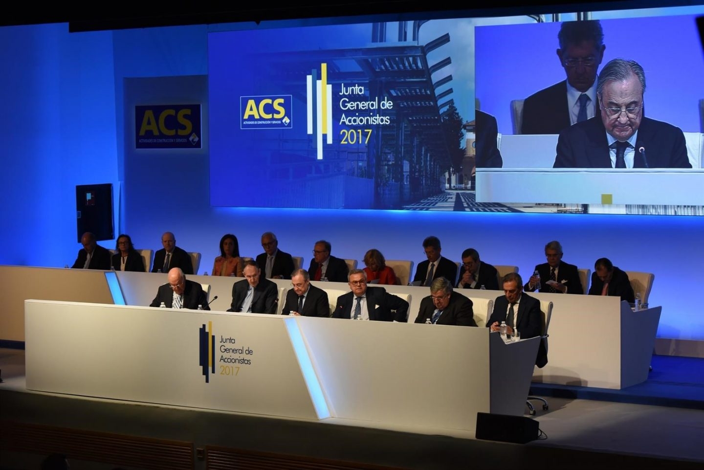 La Junta de ACS este jueves, durante la presentación de Florentino Pérez.