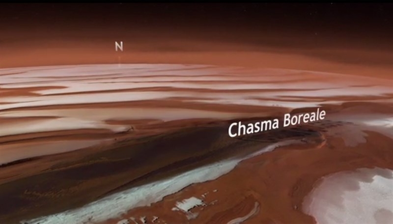 Así es el polo norte de Marte