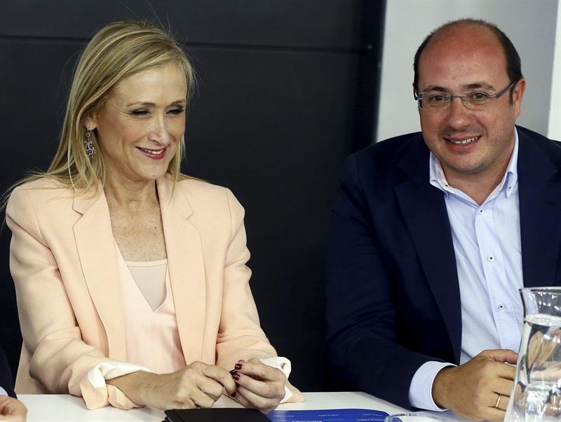 Cristina Cifuentes y el ex presidente murciano Pedro Antonio Sánchez