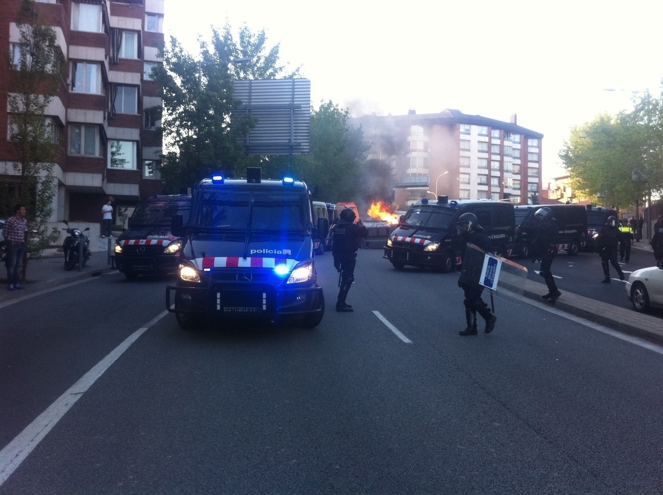 Incidentes en una manifestación en Barcelona.