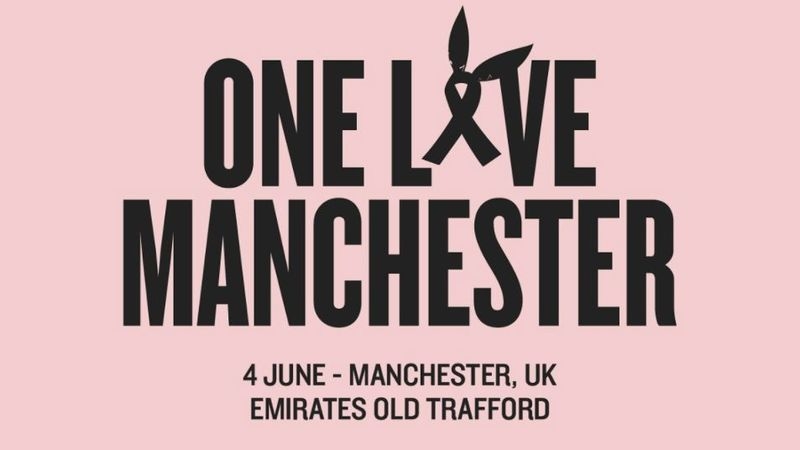 Cartel benéfico del concierto de Manchester.